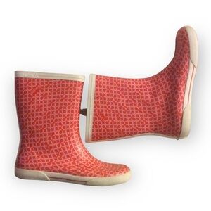 Coach Ursula Orange Rain Boots Size 9B GUC